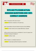 RITE AID PTU EXAM ACTUAL 2025&sol;2026 QUESTIONS AND 100&percnt; CORRECT ANSWERS
