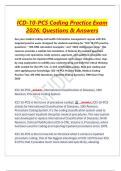 ICD-10-PCS Coding Practice Exam  2026&colon; Questions & Answers  Ace your medical coding and health information management courses with this  targeted practice exam&period; Designed for students searching for "ICD-10-PCS practice  questions&comma;" "MS
