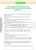 AMCA Phlebotomy Questions and  Answers &lpar;100&percnt; Correct Answers&rpar; Already  Graded A&plus;