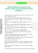 AMCA Phlebotomy Questions and  Answers &lpar;100&percnt; Correct Answers&rpar; Already  Graded A&plus;