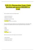 NUR 311&colon; Pharmacology Exam 1 Study Guide &ndash; Verified Questions and 100&percnt; Correct Answers &lpar;2024&sol;2025&comma; A&plus; Graded&rpar;
