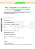 ANZCA FINALS PAST MCQ Questions and  Answers &lpar;100&percnt; Correct Answers&rpar; Already  Graded A&plus;