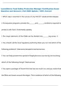 Learn2Serve Food Safety Protection Manager Certification Exam  Question and Answers &vert; Fall 2026 Update &vert; 100&percnt; Correct 
