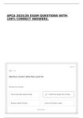 APCA 2025&sol;26 EXAM QUESTIONS WITH 100&percnt; CORRECT ANSWERS&period;