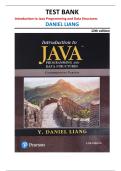 Introduction to Java Programming and Data Structures Test Bank 12th Edition &vert; Daniel Liang