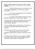 Child psychology NEMCC final Questions With Complete Solutions