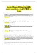  S-12 Certificate of Fitness Sprinkler Exam &ndash; Verified Questions and Correct Answers &lpar;A&plus; Graded&comma; 2024&sol;2025&rpar;