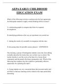 AEPA EARLY CHILDHOOD EDUCATION EXAM QUESTIONS AND ANSWERS 2025