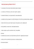 Neuroanatomy Week 4 Part 1  QUESTIONS AND CORRECT DETAILED  ANSWERS WITH COMPLETE SOLUTIONS  &vert; GRADED A&plus;