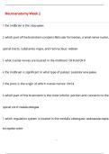 Neuroanatomy Week 2  QUESTIONS AND CORRECT DETAILED  ANSWERS WITH COMPLETE SOLUTIONS  &vert; GRADED A&plus;