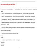 Neuroanatomy Week 2 Part 2 QUESTIONS AND CORRECT DETAILED  ANSWERS WITH COMPLETE SOLUTIONS  &vert; GRADED A&plus;