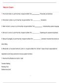 Neuro Exam QUESTIONS AND CORRECT DETAILED  ANSWERS WITH COMPLETE SOLUTIONS  &vert; GRADED A&plus;