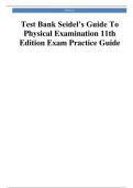 Test Bank for Seidel&rsquo;s Guide to Physical Examination 11th Edition &vert; Complete 2025&ndash;2026 Exam Practice Guide with Questions&comma; Answers&comma; and Clinical Rationales