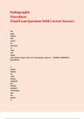 Radiographic Procedures Final Exam Questions With Correct Answers