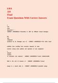 LRA 110 Final Exam Questions With Correct Answers