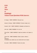 LRA 110- Intro to Radiologic Science Exam Questions With Answers