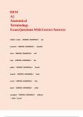 HESI A2 Anatomical Terminology Exam Questions With Correct Answers&period;