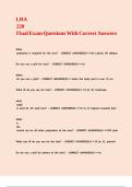 LRA 220 Final Exam Questions With Correct Answers