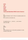 LRA 220 Final Quiz &lpar;Study Set&rpar; Exam Questions With Correct Answers