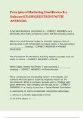 Principles of Marketing Final Review Ivy Software EXAM QUESTIONS WITH ANSWERS