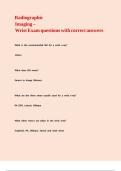 Radiographic Imaging &ndash; Wrist Exam questions with correct answers