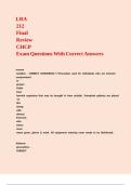 LRA 212 Final Review CHCP Exam Questions With Correct Answers&period;