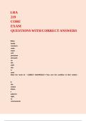 LRA 219 CORE EXAM QUESTIONS WITH CORRECT ANSWERS&period;