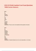 LRA 212 Week 2 patient Care Exam Questions With Correct Answers