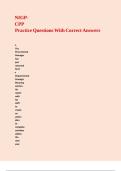 NIGP-CPP Practice Questions With Correct Answers