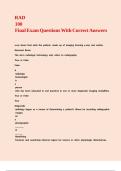 RAD 100 Final Exam Questions With Correct Answers