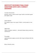 WESTCOTT MICROBIO FINAL EXAM QUESTIONS WITH 100- CORRECT ANSWERS