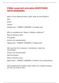 FINAL westcott microbio QUESTIONS WITH ANSWERS