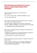 Microbiology from Westcott Courses- Midterm EXAM QUESTIONS WITH ANSWERS
