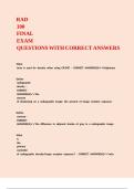 RAD 100 FINAL EXAM QUESTIONS WITH CORRECT ANSWERS &comma;