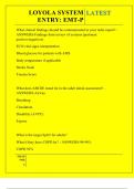 LOYOLA SYSTEM ENTRY&colon; EMT-P QUESTIONS AND ANSWERS 2025