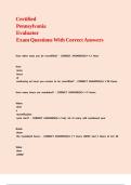 Certified Pennsylvania Evaluator Exam Questions With Correct Answers