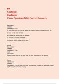 PA Certified Evaluator Exam Questions With Correct Answers&period;