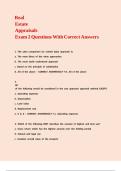 Real Estate Appraisals Exam 2 Questions With Correct Answers
