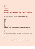 2024 New Jersey Permit Practice Test Questions With Correct Answers