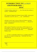 INTRODUCTION TO CRYPTOGRAPHY - D334 QUESTIONS AND ANSWERS 2025