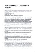 Medical-Surgical Nursing Exam 1 &ndash; Complete Questions and Answers &lpar;PDF&rpar;