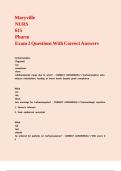 Maryville NURS 615 Pharm Exam 2 Questions With Correct Answers