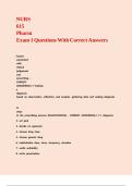 NURS 615 Pharm Exam 1 Questions With Correct Answers