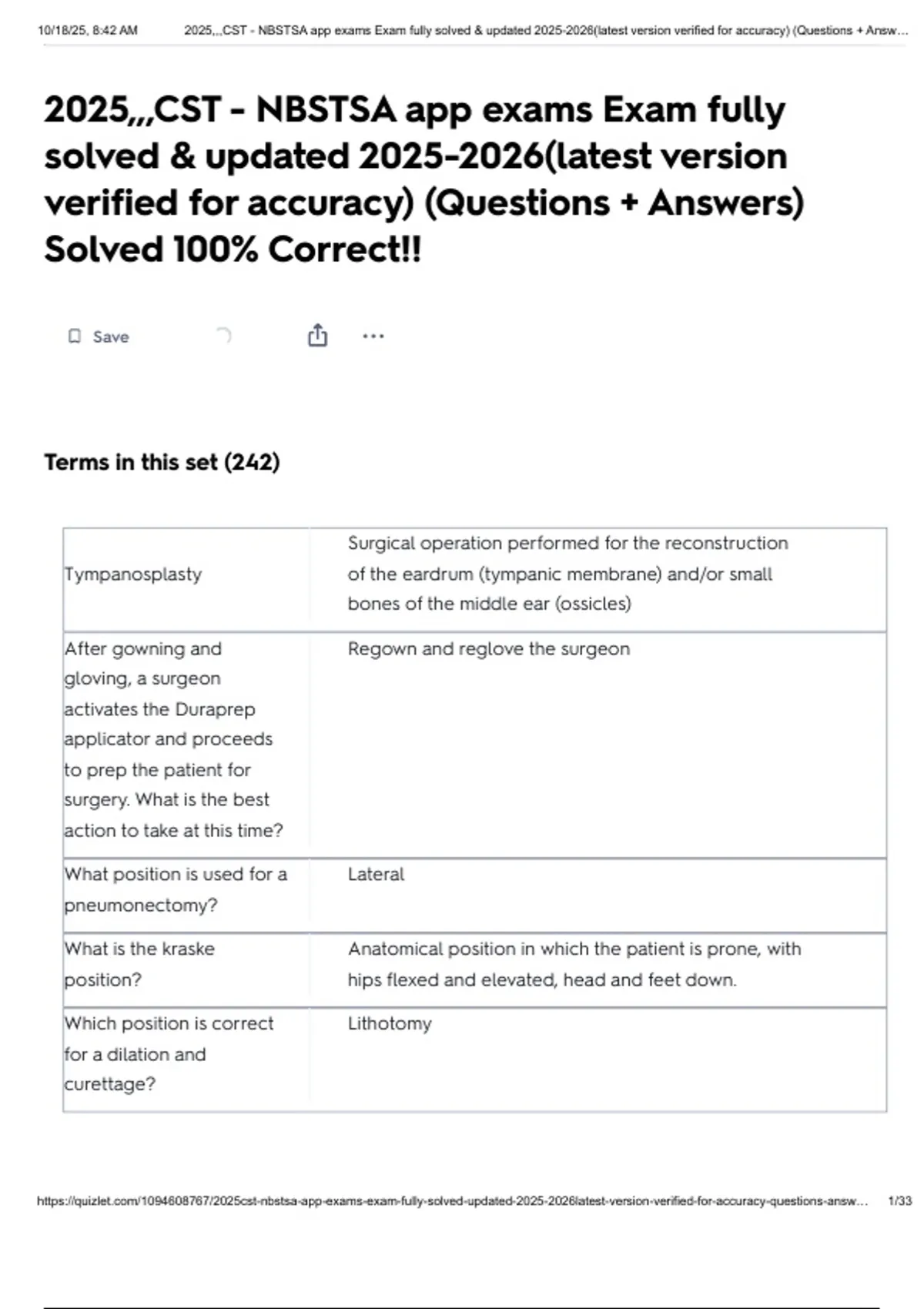 NBSTSA CST EXAM AND PRACTICE EXAM fully solved & updated (latest ...