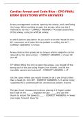 Cardiac Arrest and Code Blue - CPO FINAL EXAM QUESTIONS WITH ANSWERS&period;