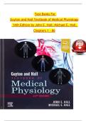 Test Banks For  Guyton and Hall Textbook of Medical Physiology  14th Edition by John E&period; Hall&semi; Michael E&period; Hall&comma;  Chapters 1 - 86