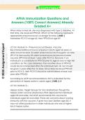 APHA Immunization Questions and  Answers &lpar;100&percnt; Correct Answers&rpar; Already  Graded A&plus; 