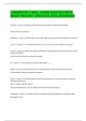 CHEMISTRY FINAL EXAM QUIZZES WITH MOST RECENT UPDATED 2025 ANSWERS&period;