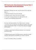 HSI Instructor Development Course Part 1 QUESTIONS WITH ANSWERS