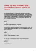 4 - D Surety Bonds and Fidelity Coverage Revised Exam Questions With Correct Answers